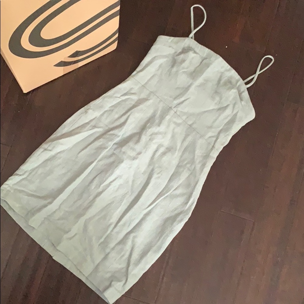 Light green linen dress